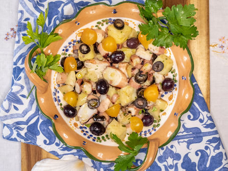 Polpo All'Insalata con Patate, Olive Nere e Datterini Gialli