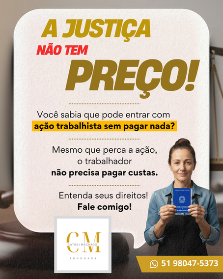 O trabalhador não precisa pagar custas do processo trabalhista!