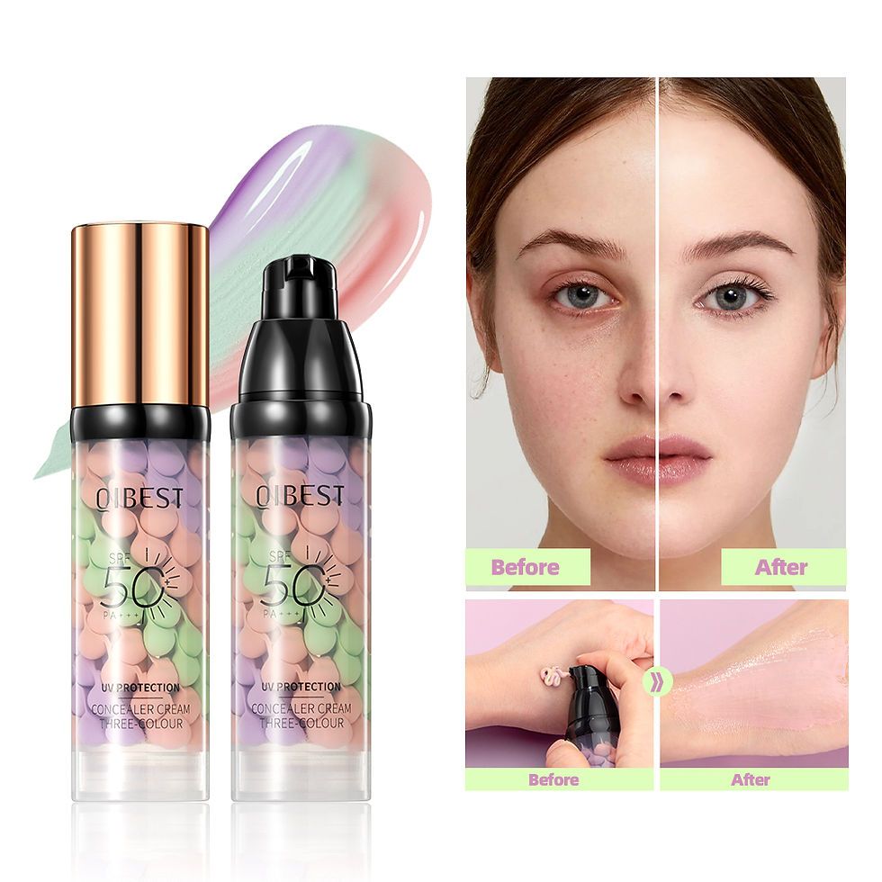 Miniatura: Corretivo Cremoso Qibest 3 Cores – Paleta de Corretivos para Maquiagem Facial
