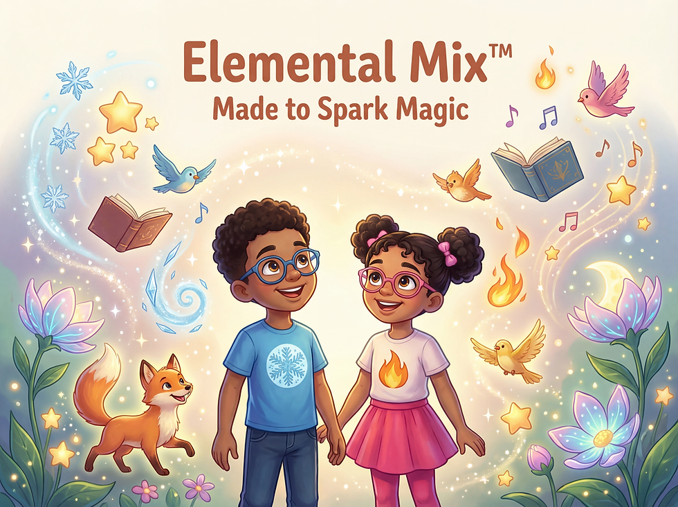 Nano Banana Pro - Pixar-style magical children_s website section illustration for Elementa