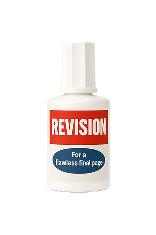 A small white bottle that looks like a bottle of Tipp-ex, the label says 'Revision'