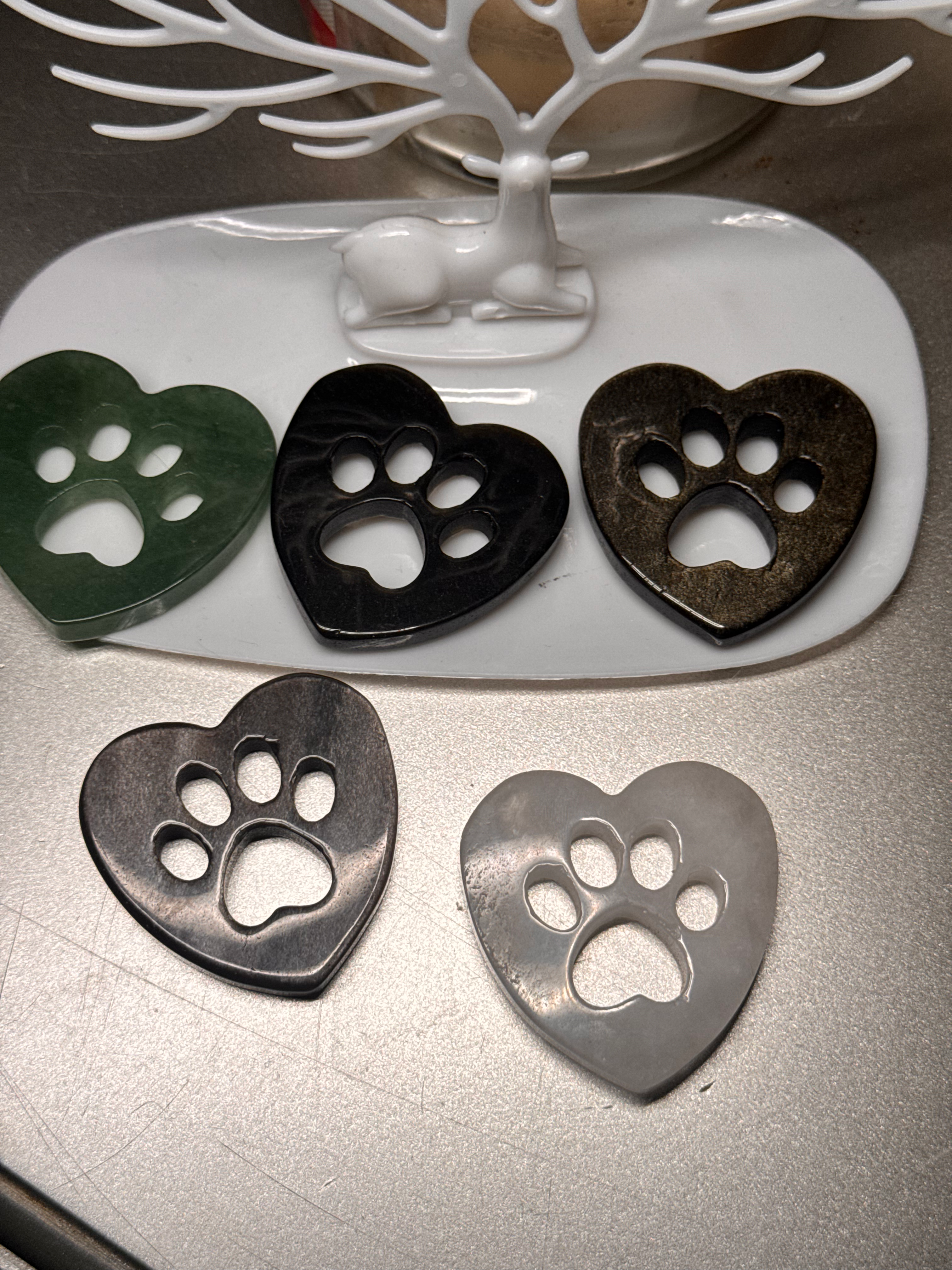 Paw and Heart Carving