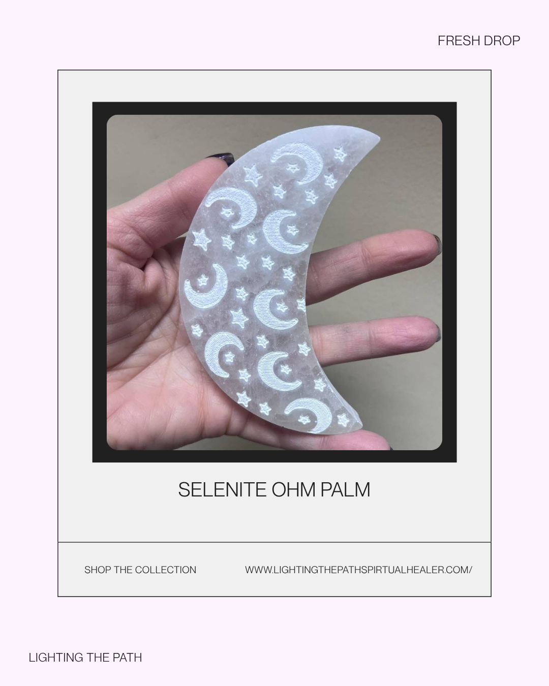 Selenite Chakra Palm Stone
