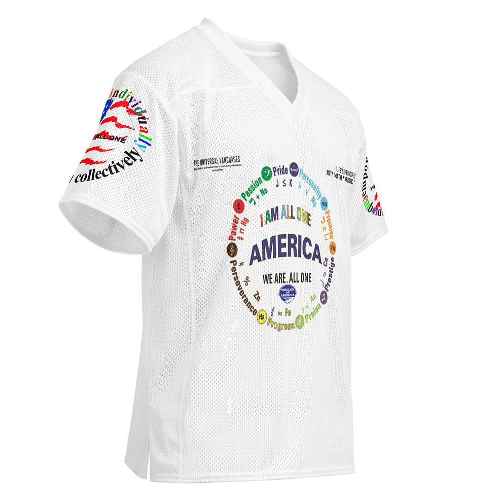 Thumbnail: circles of america Life's Principles are a Universal Language football jersey