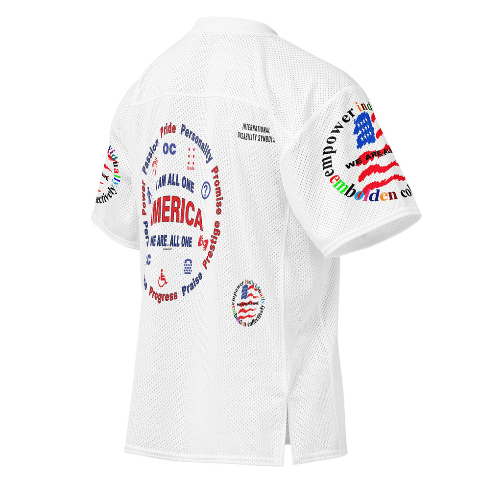 Thumbnail: circles of america International Disability Symbols football jersey
