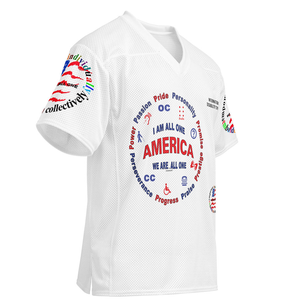 Thumbnail: circles of america International Disability Symbols football jersey