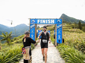 Howard finishing the Vietnam Mountain Marathon in 2019