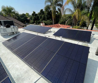 Solar array on flat roof