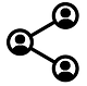 Share icon with three connected user profiles, representing unlimited photo booth sharing.