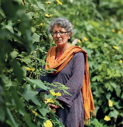 Farmer in her organic farm