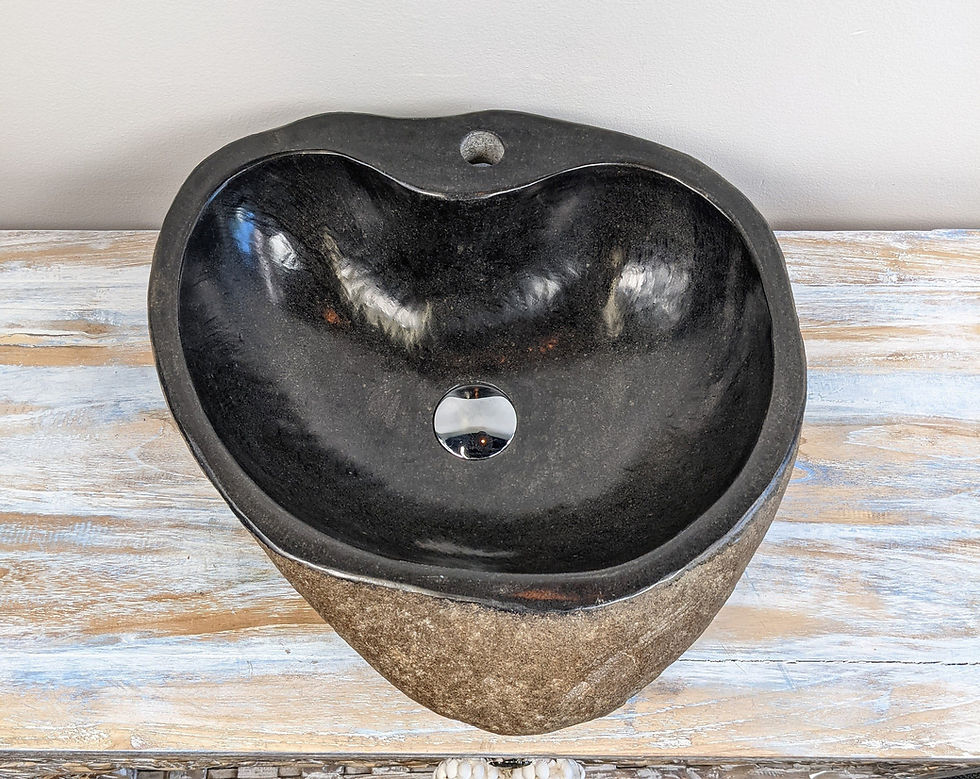 Thumbnail: STONE VESSEL SINK, River Stone Sink, Natural Stone Sinks, Stone Countertop