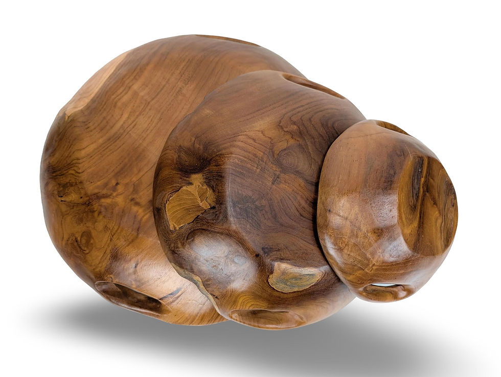 Thumbnail: LIVE EDGE TEAK Platter, Wood Platter, Rustic Wood Bowl Set, Wood Centerpiece