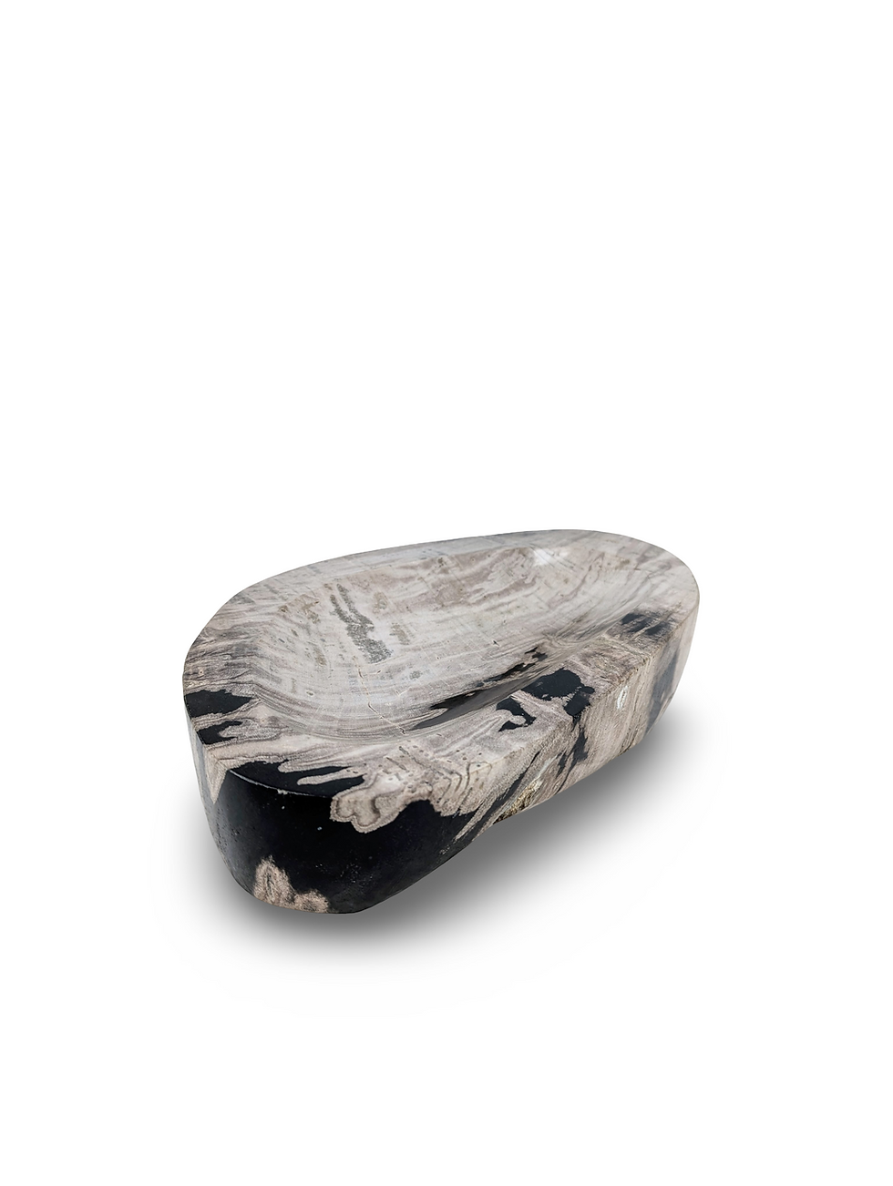 Thumbnail: INDONESIAN PETRIFIED WOOD, Organic Petrified Wood Dish, Fossil Wood Bowl