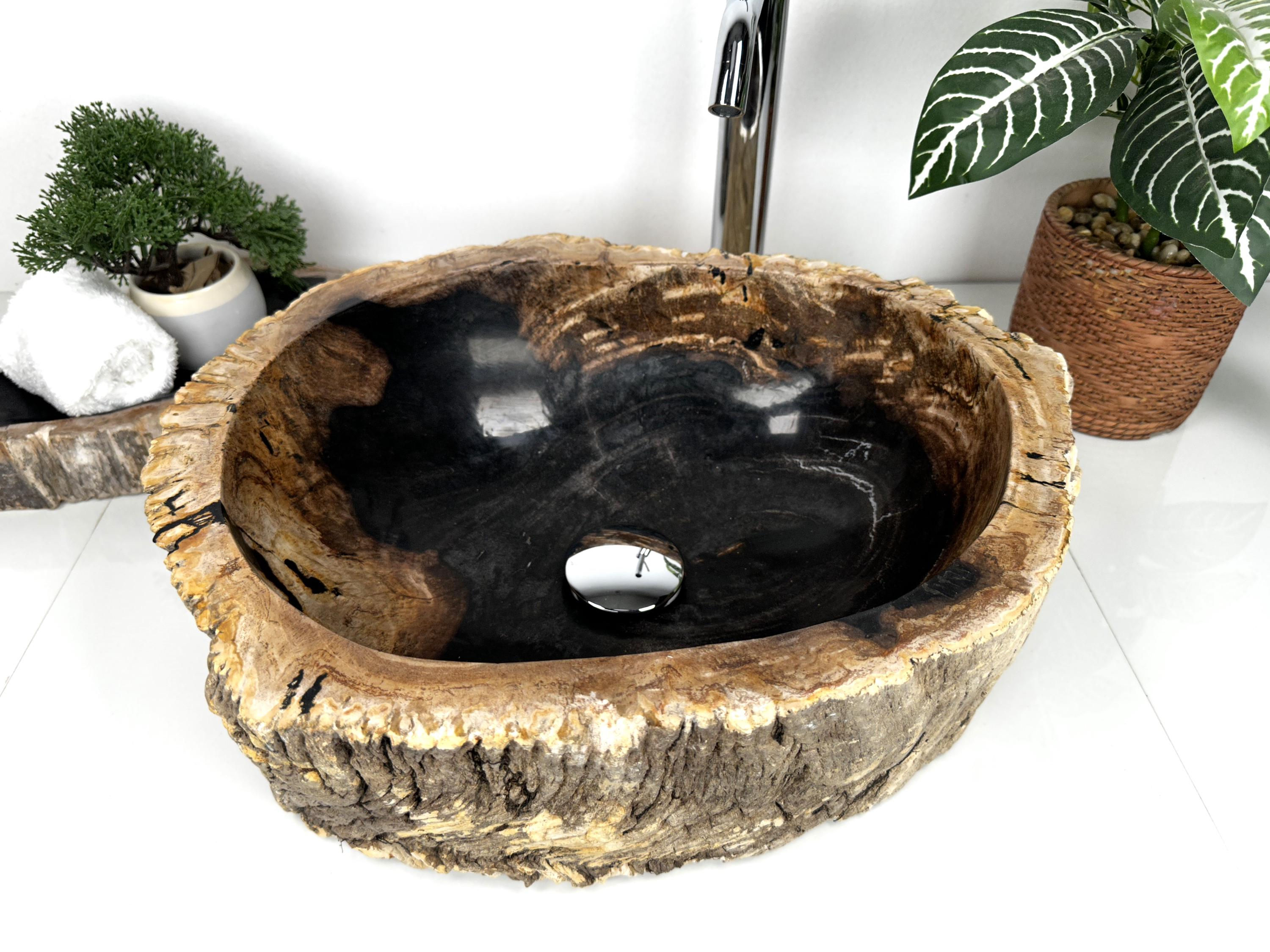 FOSSIL WOOD VESSEL Sink, Petrified Wood Sink, Fossil Table Sink, Table Top Wash