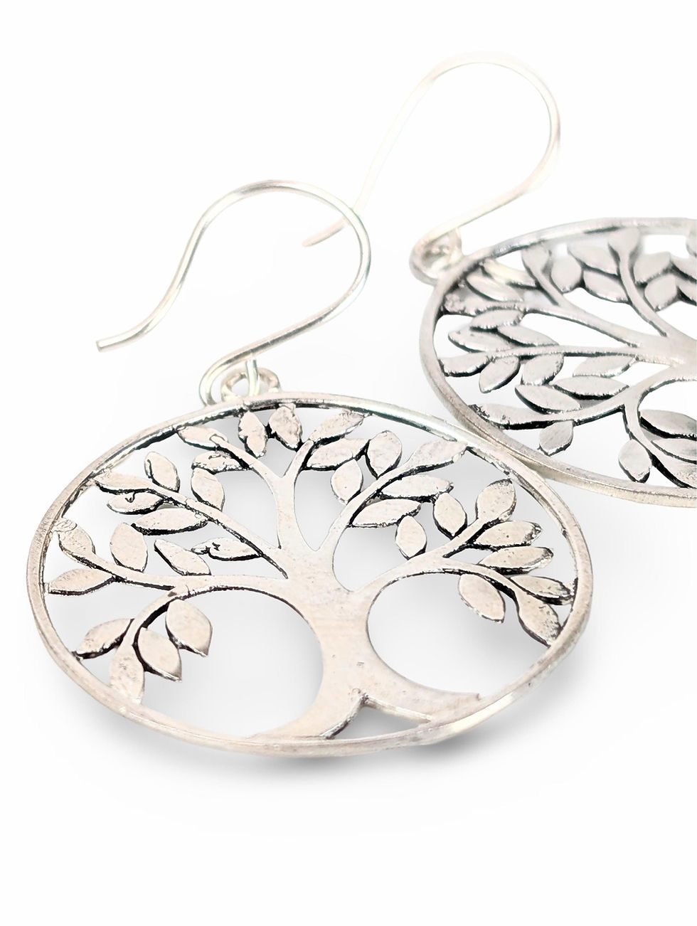 Thumbnail: TREE of LIFE EARRINGS, Artisan Sterling Silver, Swirl Sterling Earrings, Bali