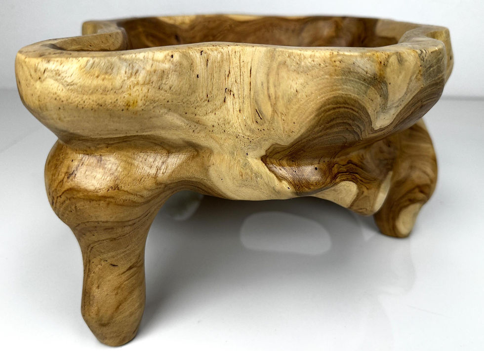 Thumbnail: RUSTIC TEAKWOOD BOWL, Rustic Wood Sculpture, Handcarved Wood Bowl, Bali Wood