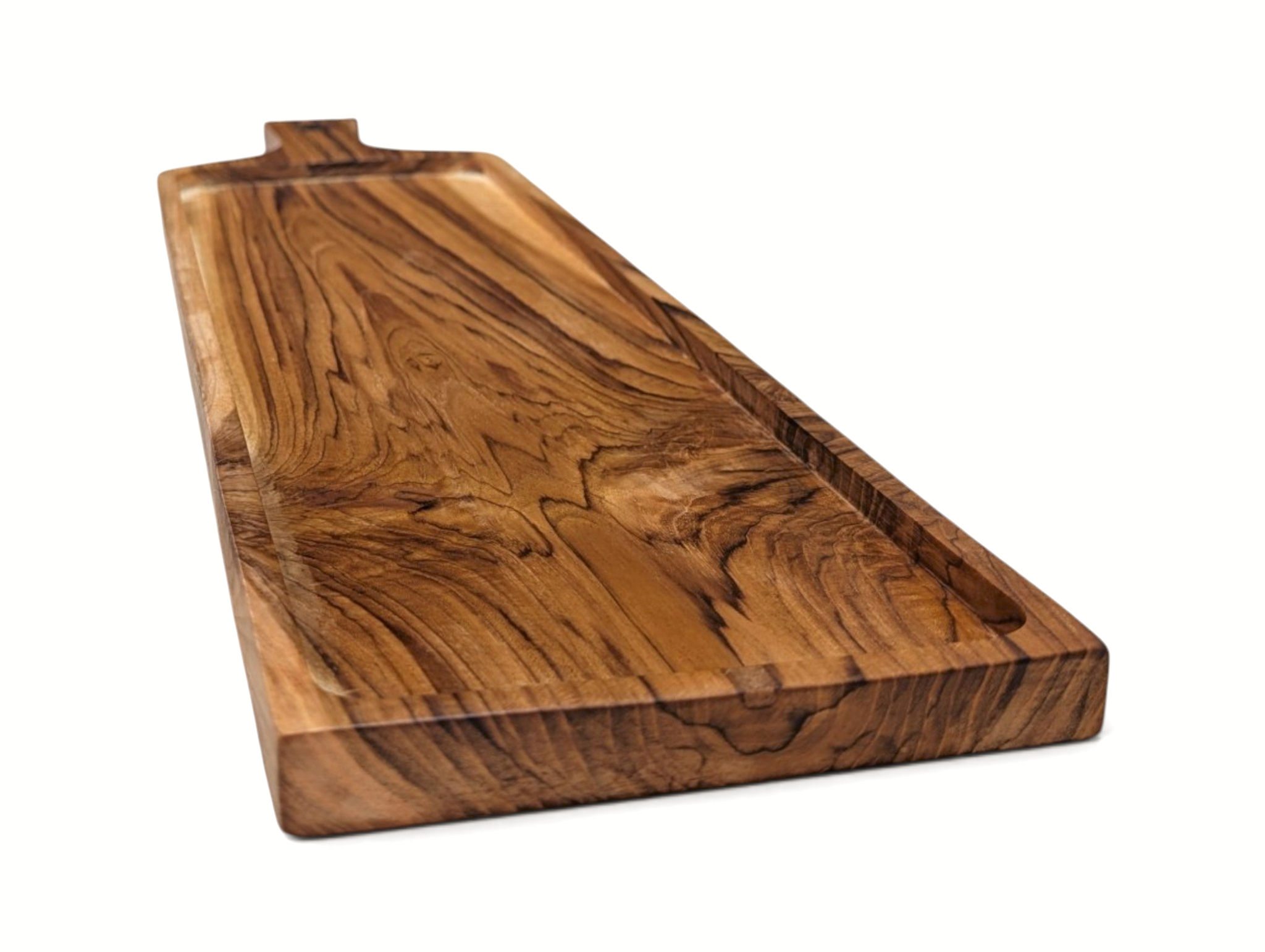 Hand-carved charcuterie board crafted from teakwood