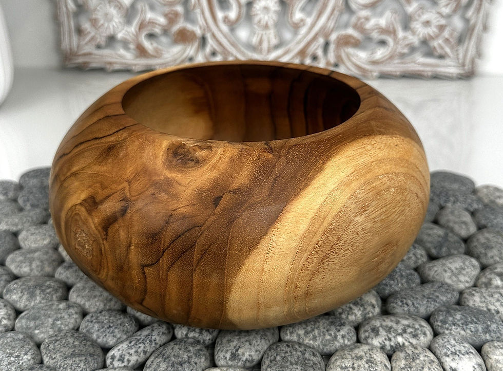 Thumbnail: Teak Bowl Set, Asian Wood Bowl, Teak Fruit Bowl, Rice Wood Bowl, Artisan Crafted