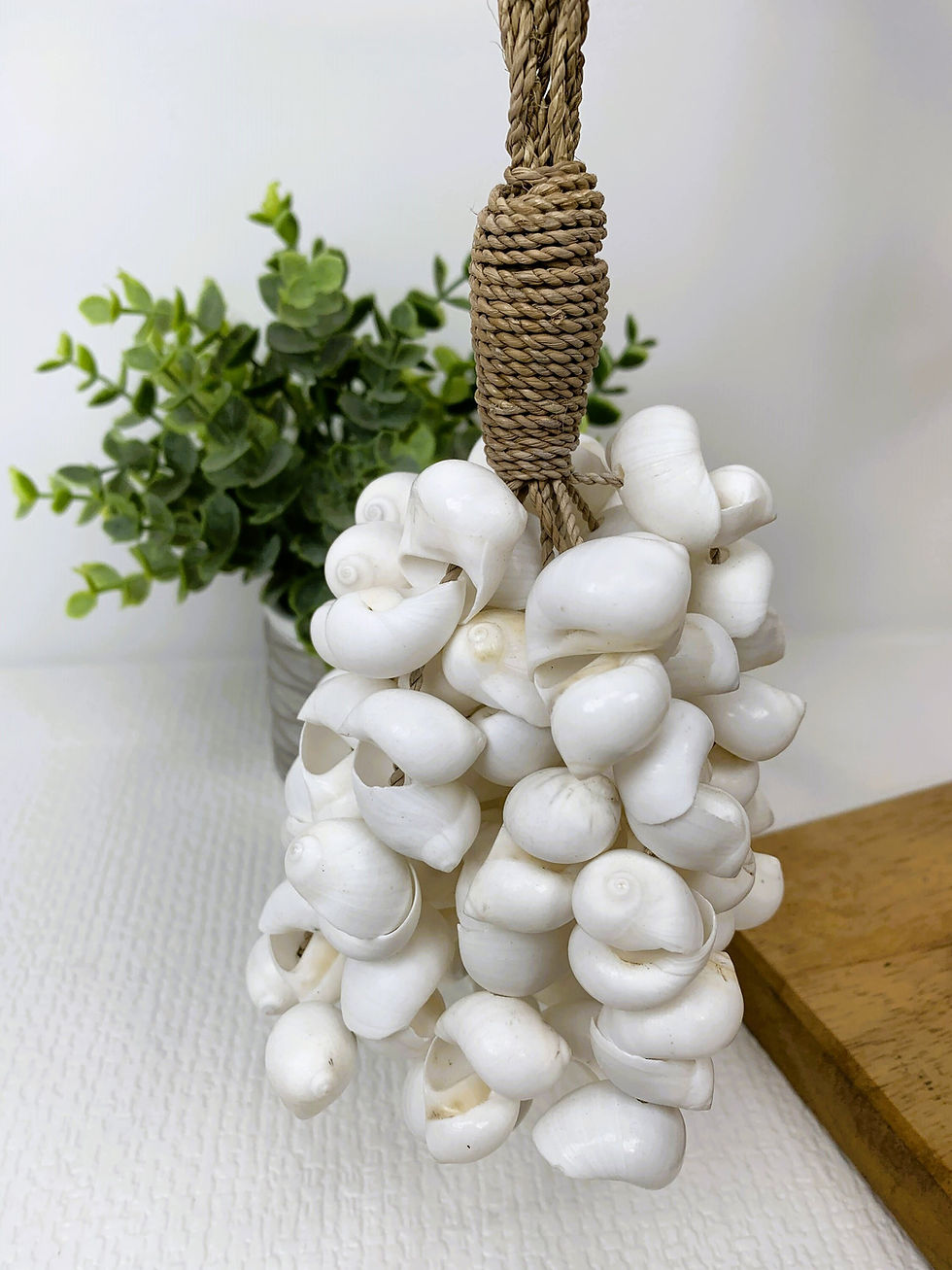 Thumbnail: SEASHELL POMPOM TASSEL, Tassel Curtain Decor, Hanging Tassel, White Shell