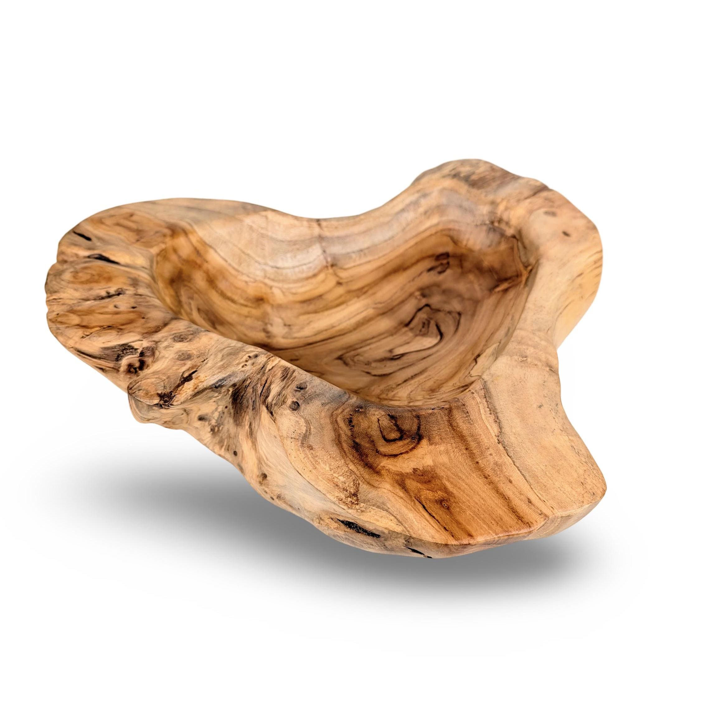 ARTISAN WOOD BOWL, Teak Catch-All Bowl, Live Edge Wood Bowl, Decorative Wood