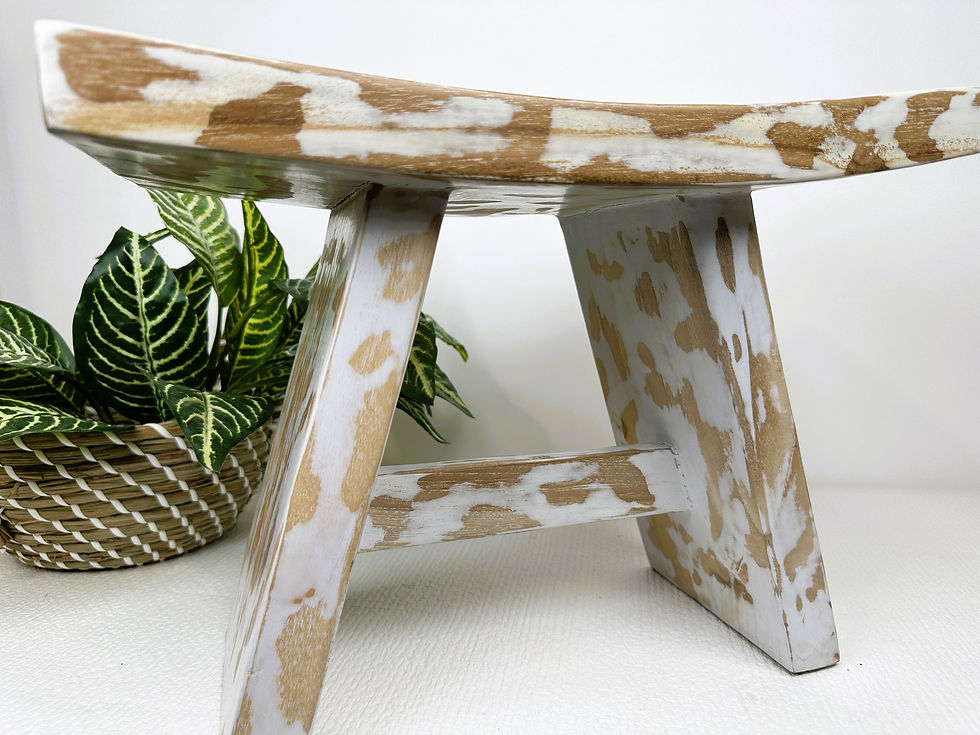 Thumbnail: ACCENT CHILDS STOOL, Spotted Wood Stool, Wood Foot Rest, Garden Stool Seat