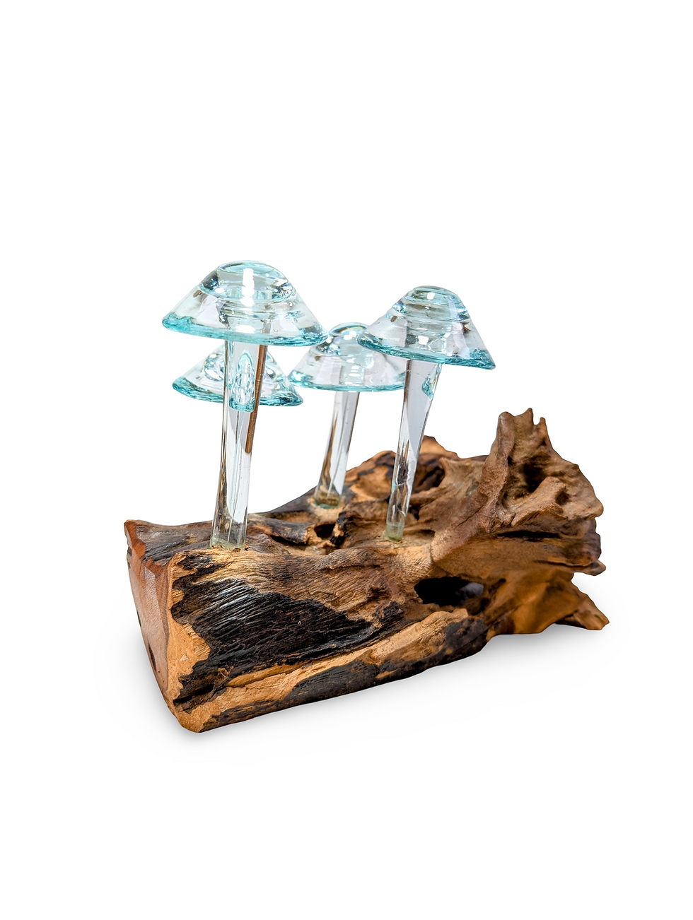 Thumbnail: MOLTEN GLASS MUSHROOM, Glass Mushroom Sculpture, Sculpted Glass Mushroom Art