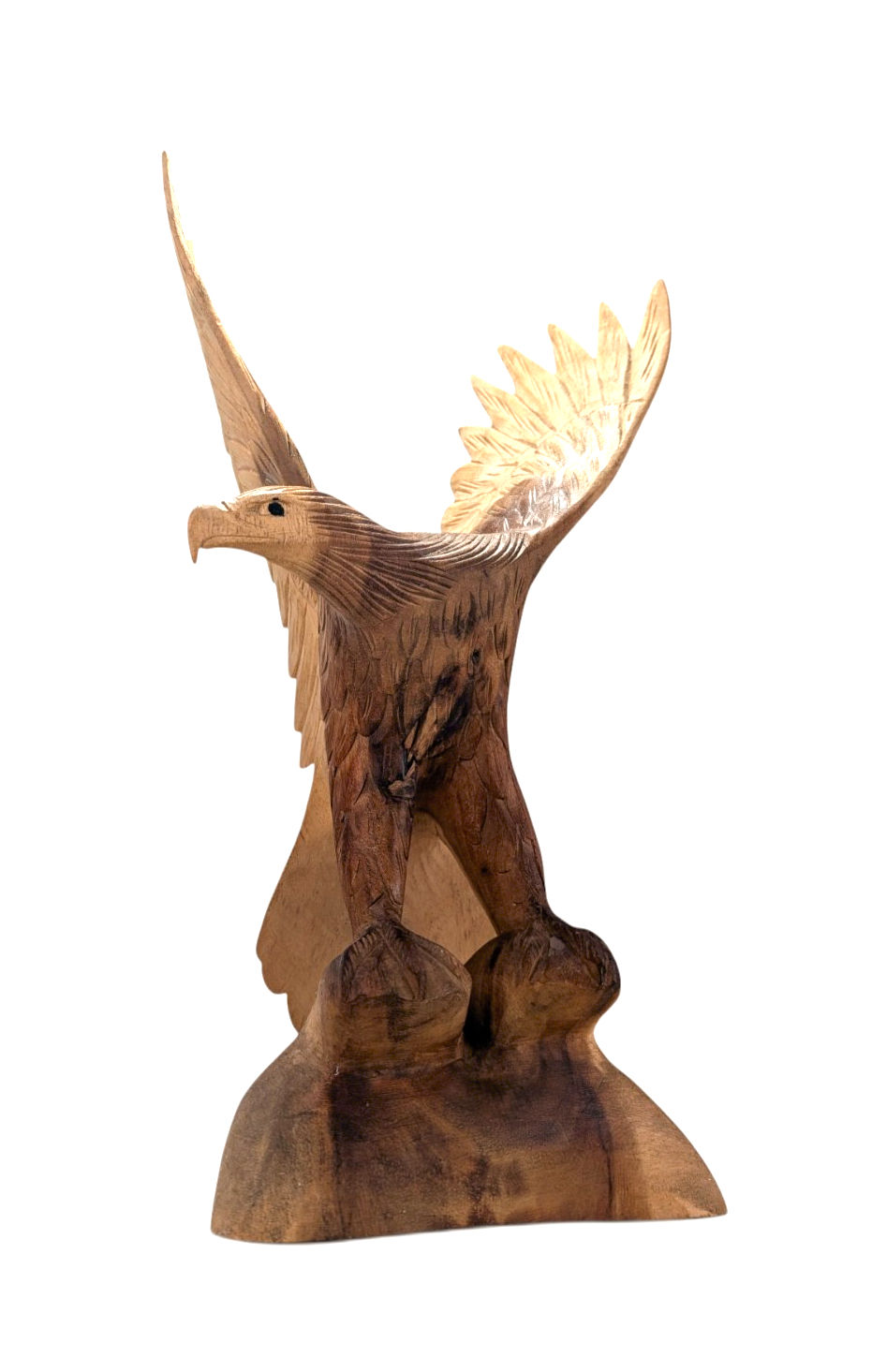 Thumbnail: Artisan teak eagle statue displaying natural wood grain
