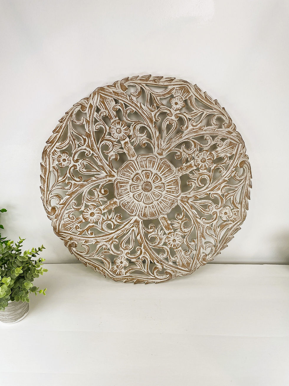 Thumbnail: HAND CRAFTED MANDALA, Sacred Geometry Art, Carved Mandala, Wooden Mandala