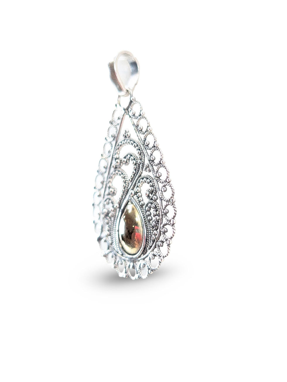 Thumbnail: FILIGREE LACE PENDANT, Sterling Silver Pendant, Sterling Drop Pendant, Silver