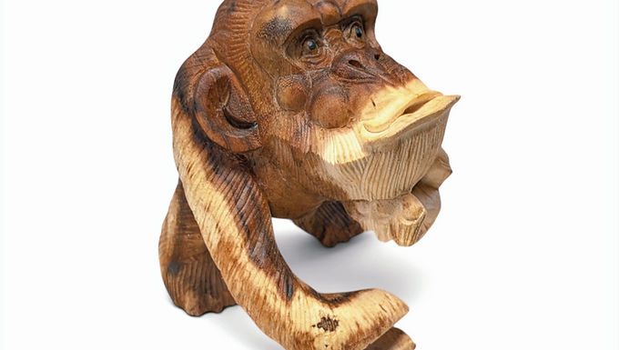 Cheeky Teak Monkey | Middle Finger Statue | Hand-Carved Rebel Sculpture