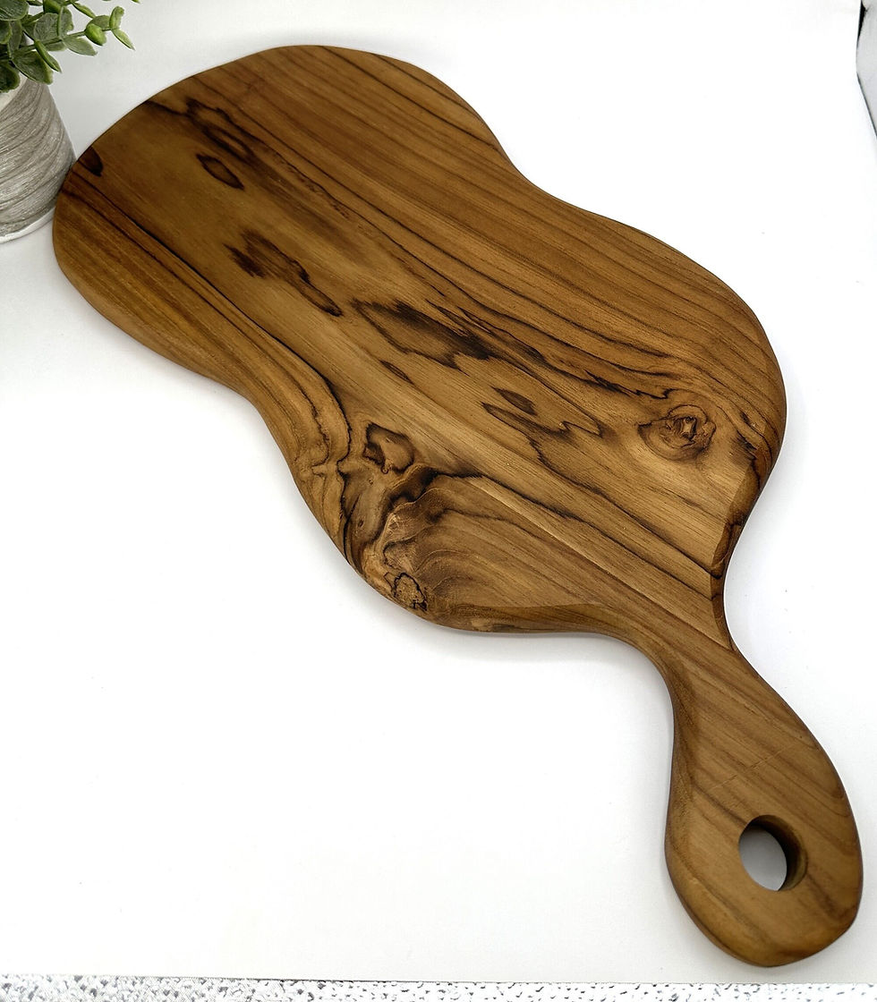 Thumbnail: RUSTIC TEAK SERVING Platter, Large Wood Plate, Live Edge Board, Wood Tree Plate