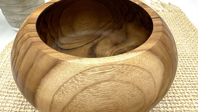 HAND CARVED BOWL Set, Asian Wood Bowl, Bali Teak Bowl, Teak Fruit Bowl, Rice
