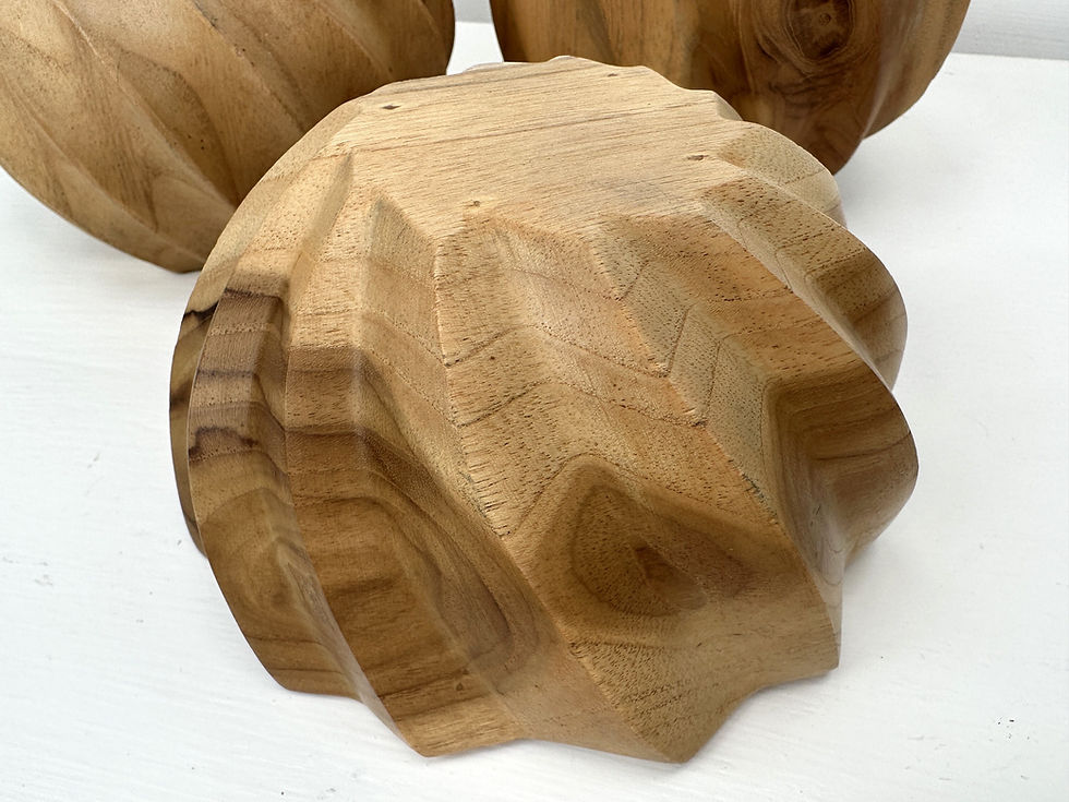 Thumbnail: LIVE EDGE BOWLS Set, Wooden Serving Bowl, Carved Wooden Bowl, Hand Carved Bowl