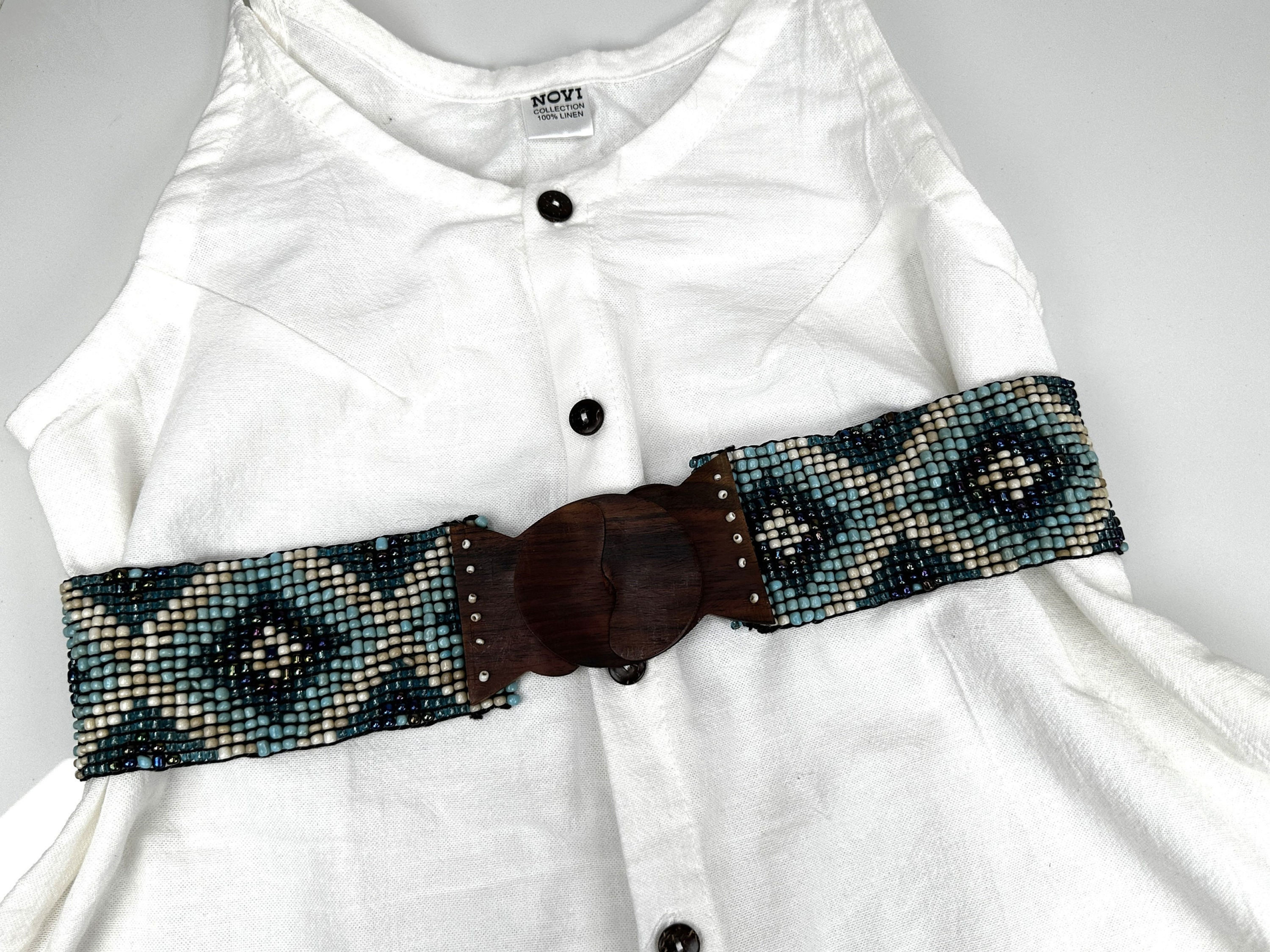 BEADED STRETCH BELT, Women's Vintage Beaded Belt, Hand Beaded Belt, Women's