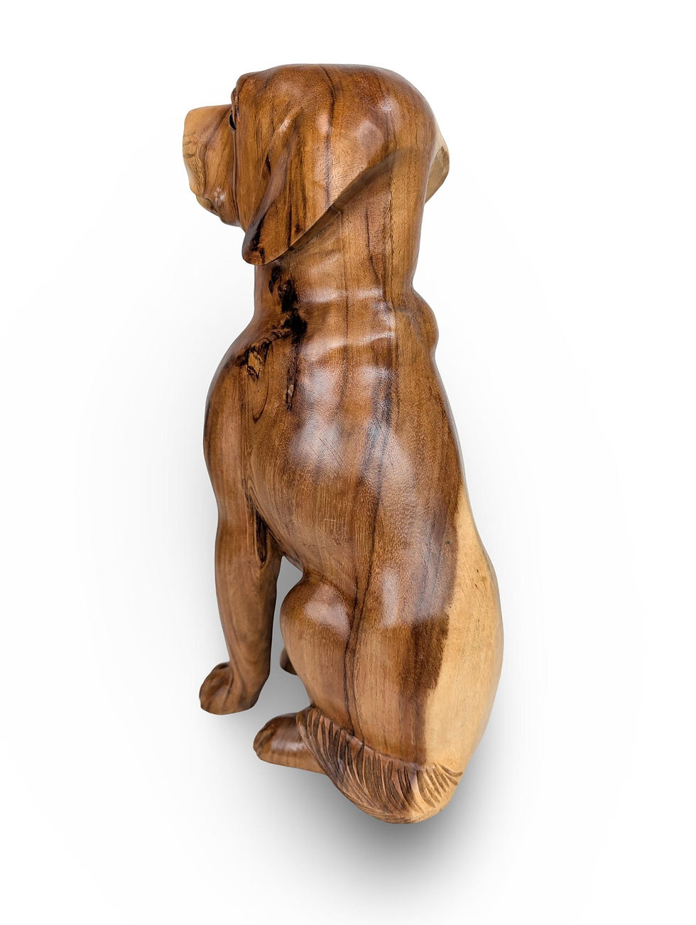Thumbnail: WOODEN DOG CARVING, Hand Carved Sculpture, Teakwood Dog Statue, Dog Lovers Gift