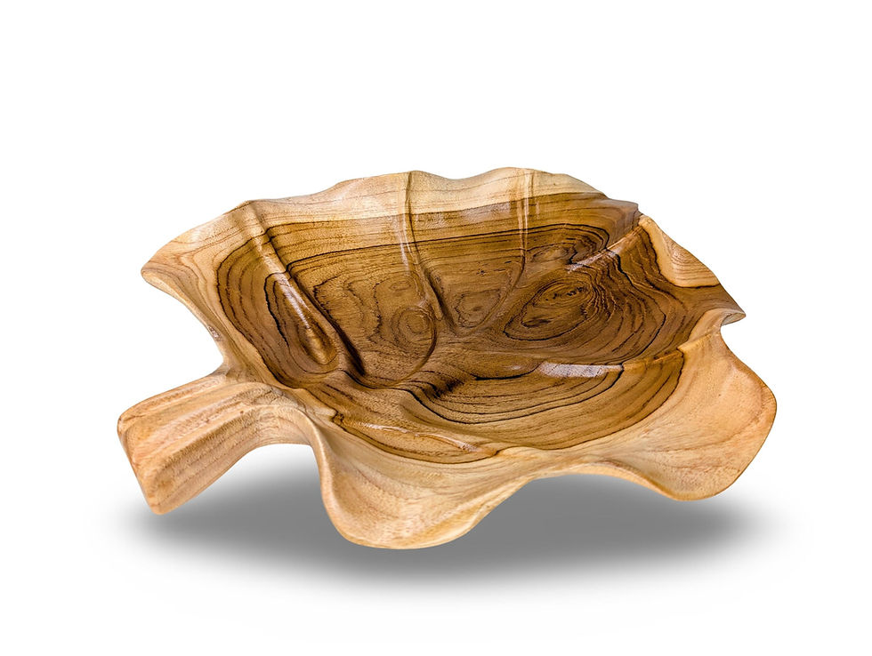 Thumbnail: WOOD CENTERPIECE BOWL, Wood Table Bowl, Wood Centerpiece, Teak Fruit Plate, Teak
