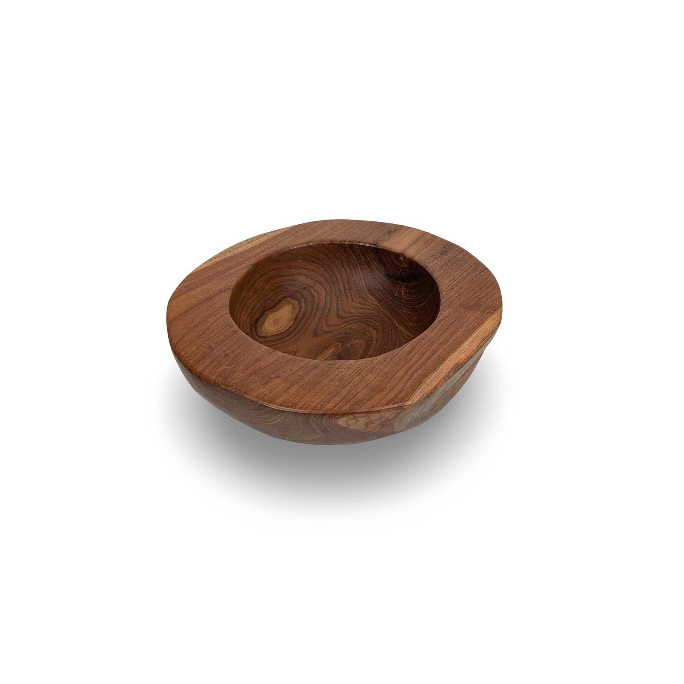 CARVED TEAK BOWL, Primitive Bowl, Bali Teak Bowl, Live Edge Teak Bowl, Organic