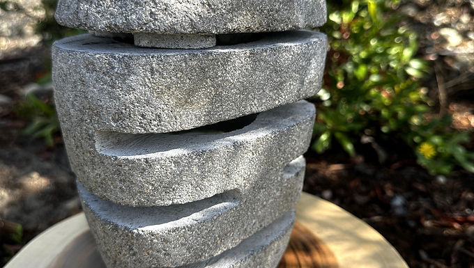 STONE GARDEN LANTERN, Stone Egg Lantern, River Stone Lantern, Japanese Stone