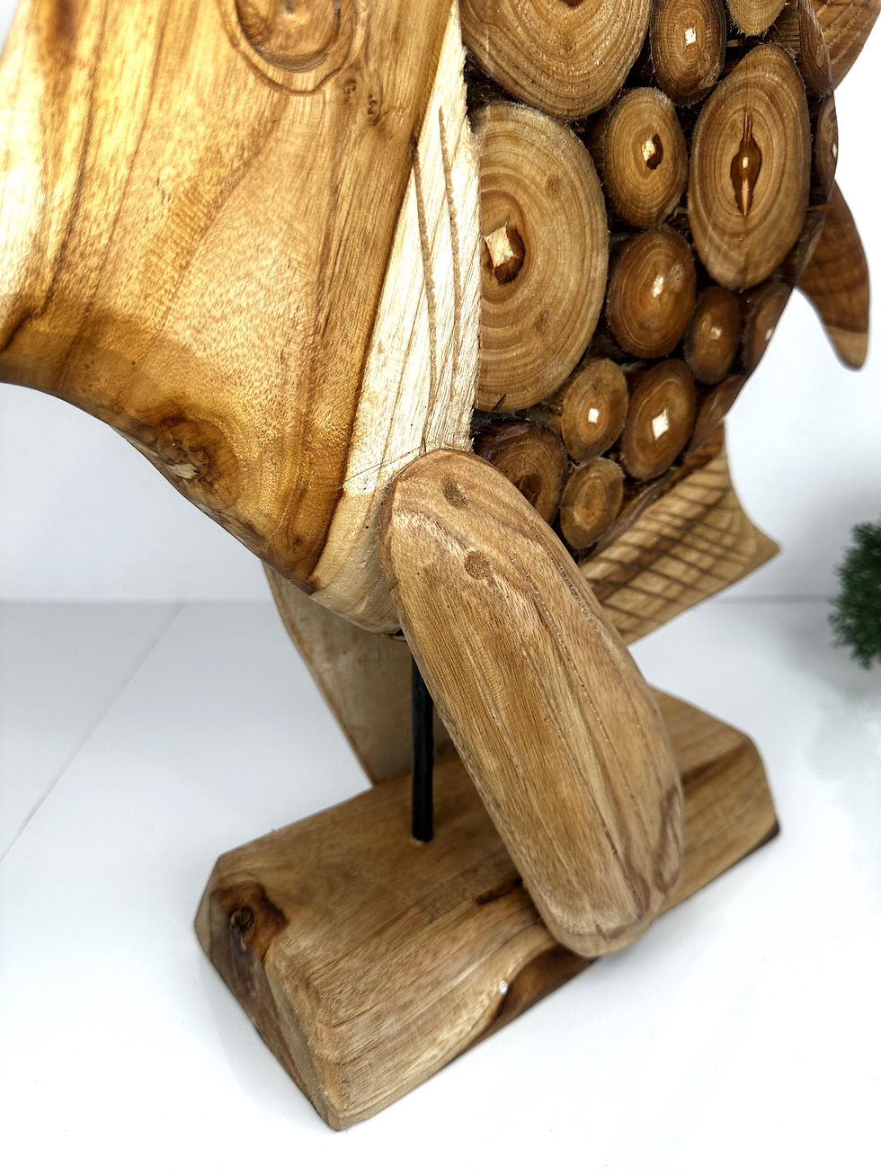 Thumbnail: RUSTIC FISH SCULPTURE, Teakwood Angel Fish, Wood Carving Fish, Sculpture Angel