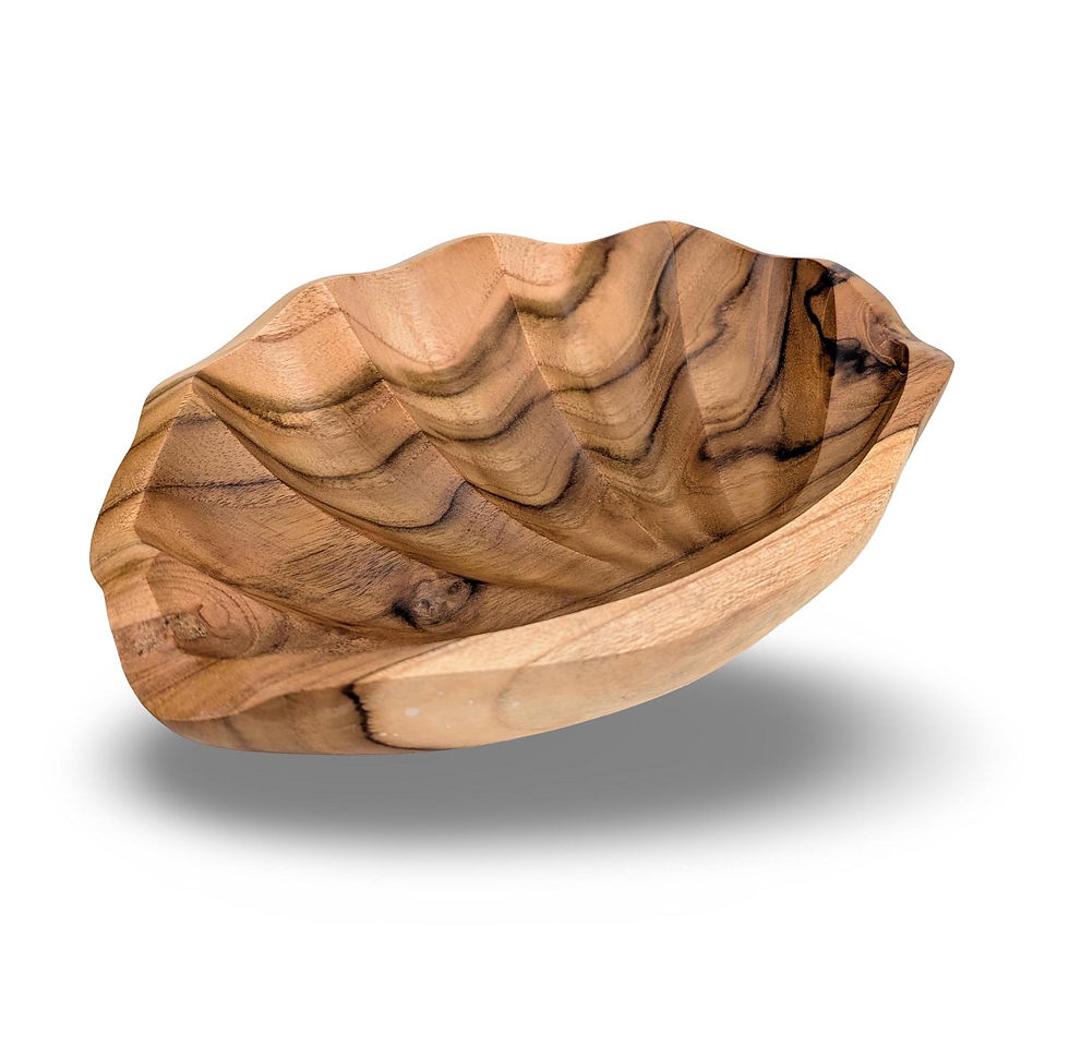 Thumbnail: WOODEN CLAM BOWL, Ornamental Ocean Bowl, Natural Wood Bowl, Clam Shaped Bowl