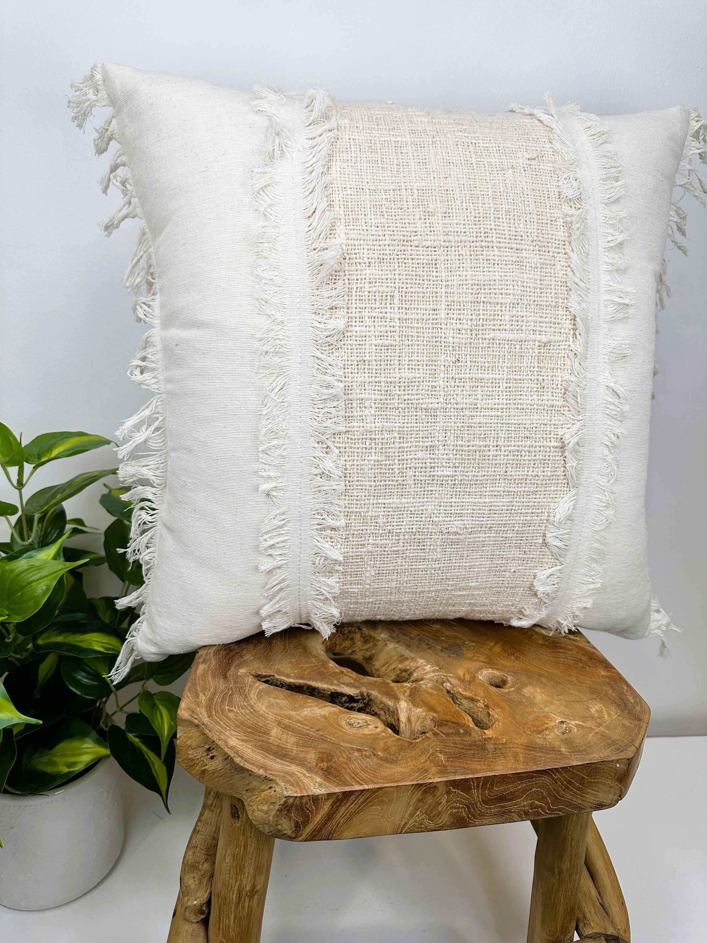 CHAIR CUSHION COVER, Macrame Cushion Cover, Organic Pillow Cover, Bali Style