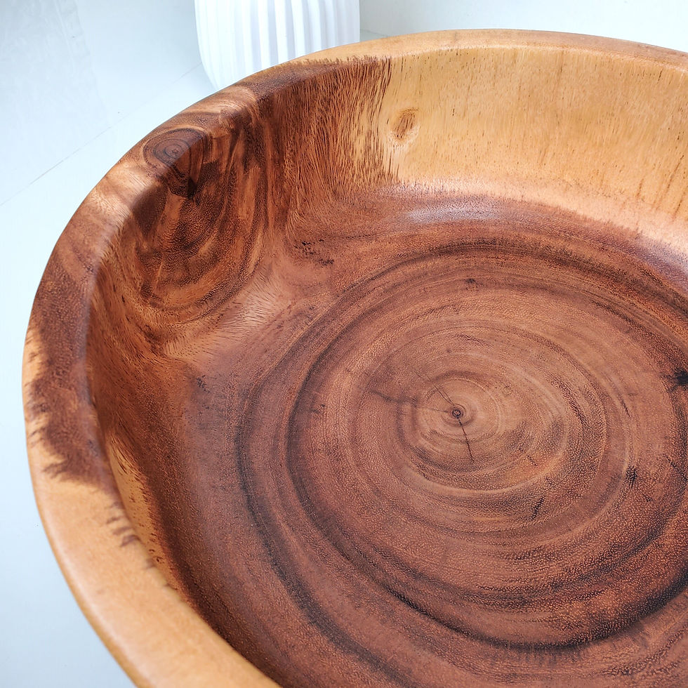 Thumbnail: NATUAL WOOD BOWL, Palm Wood Bowl, Bali Wood Bowl, Wood Salad Bowl, Carved Wood
