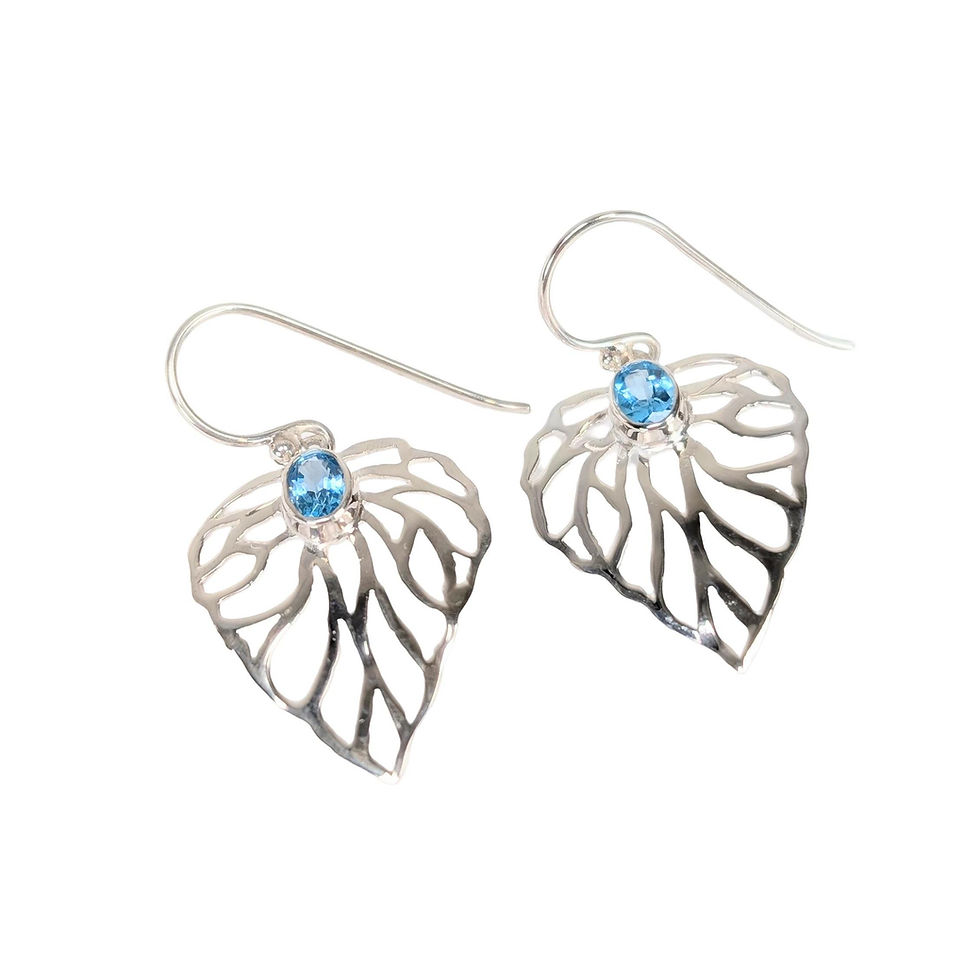 Thumbnail: TOPAZ STERLING EARRINGS, Silver Blue Topaz Earrings, Silver Topaz Earrings