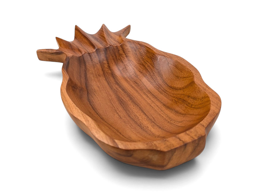 Thumbnail: Handcrafted wood appetizer dish with natural teak grain