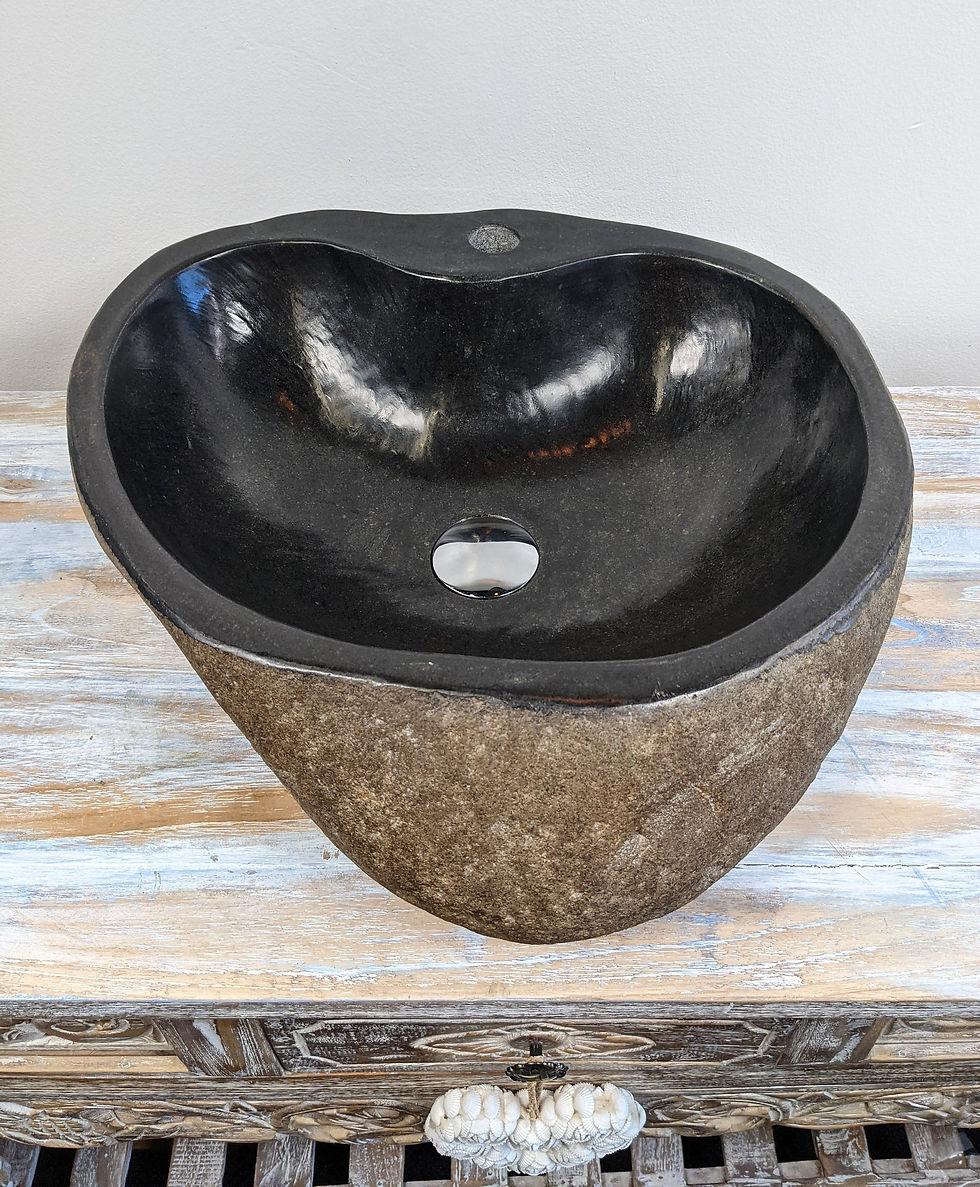 Thumbnail: STONE VESSEL SINK, River Stone Sink, Natural Stone Sinks, Stone Countertop