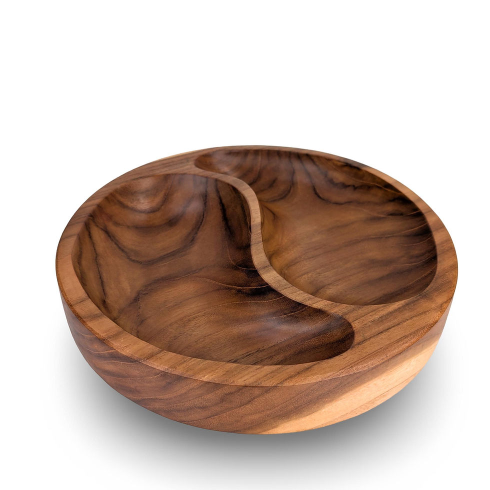 Thumbnail: WOODEN ROUND PLATTER, Charcuterie Board, Wood Snack Board, Wood Serving Bowl