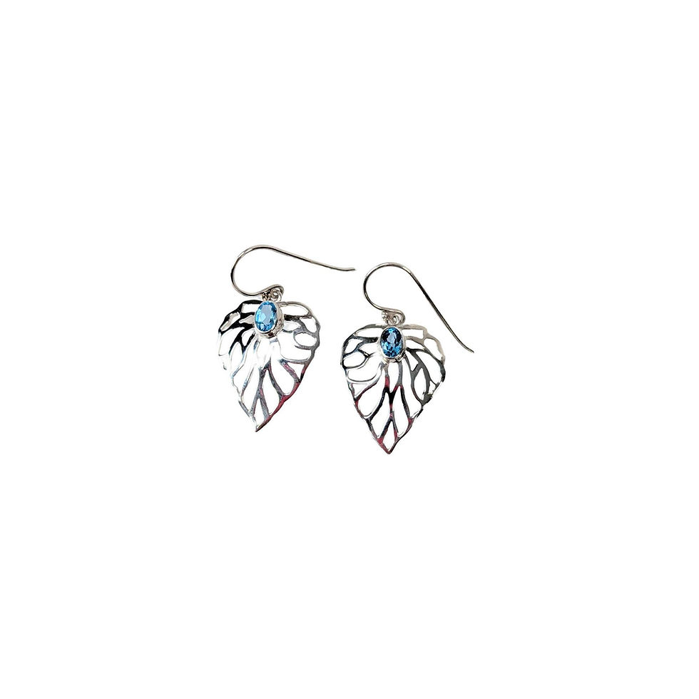 Thumbnail: TOPAZ STERLING EARRINGS, Silver Blue Topaz Earrings, Silver Topaz Earrings
