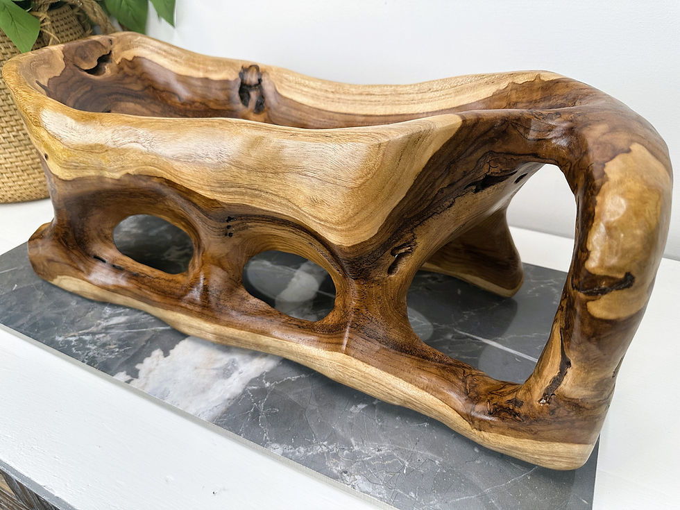 Thumbnail: TEAK SPA CADDY, Wood Shower Caddy, Wooden Storage Vessel, Teak Receptacle, Teak