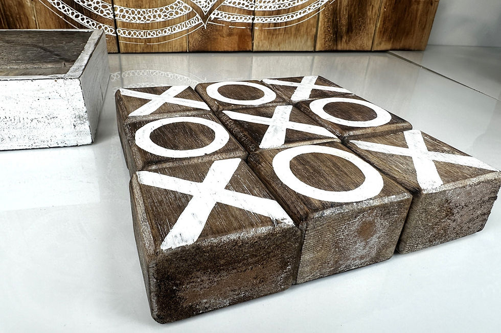 Thumbnail: TIC TAC TOE Game, Handmade Board Game, Boho Board Game, Rustic Tic Tac Toe