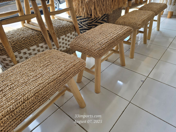 Woven Seagrass Stool From Bali